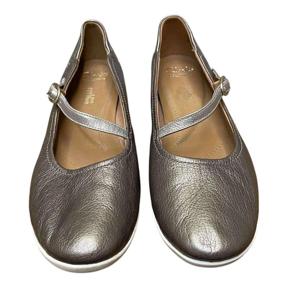 Clarks Shimmering Brown Loafers - Picture 2 of 7